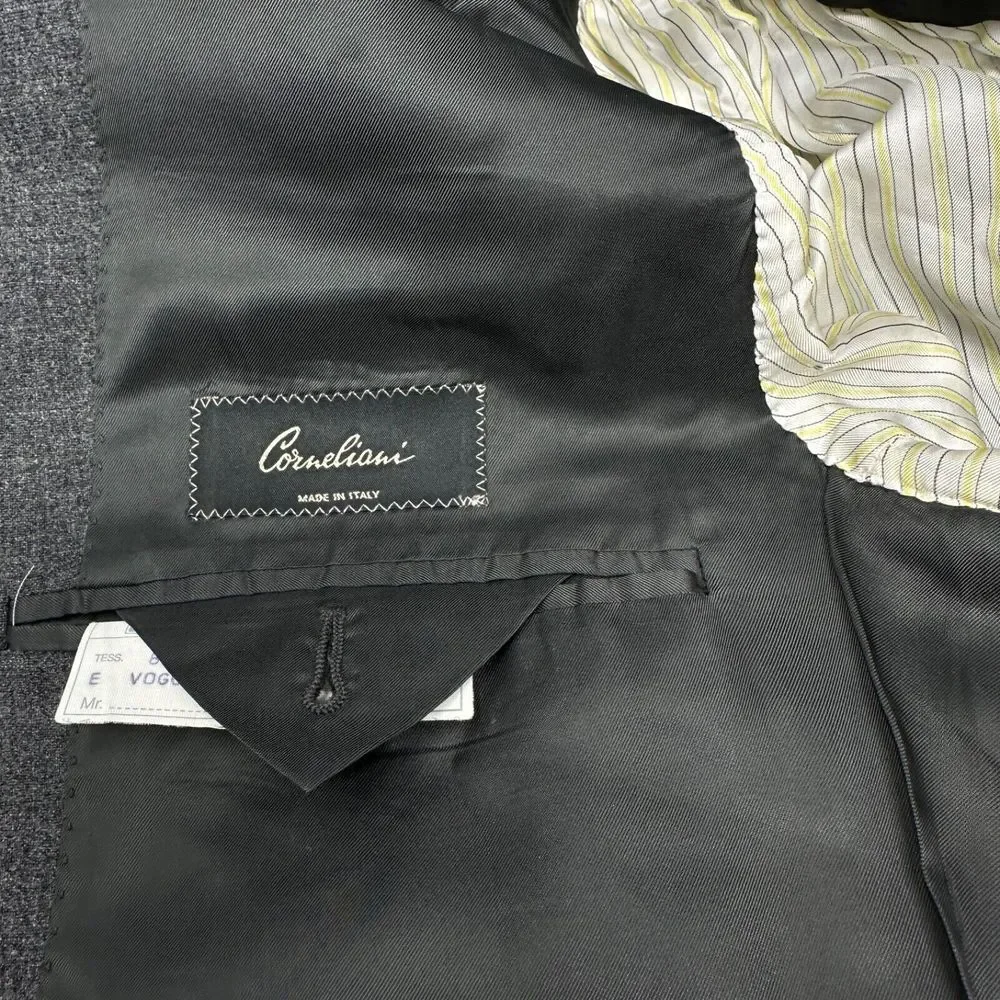 CORNELIANI Dark Grey Sport Coat Wool Cashmere‎ Blazer Jacket Family Britches 52